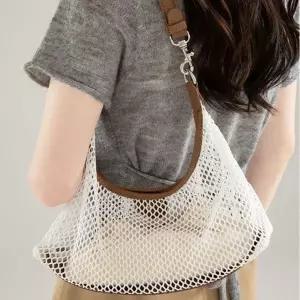 [하프클럽/]메쉬 그물 숄더백 여름 비치 가방 여행용 휴가 스타일 백