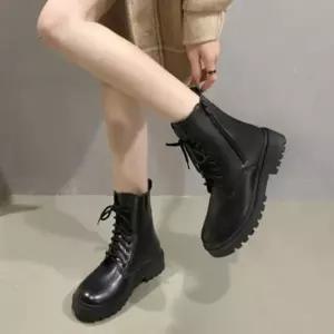 [하프클럽/]여성 매끈한 무광 미니멀리즘 자크 로우힐 워커