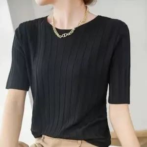 [하프클럽/]빅 프리미엄 스트라이프짜임가벼운 숏티 뜨개탑