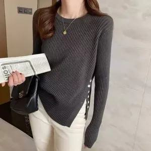 [하프클럽/]크루넥 줄무늬스트라이프짜임 프리미엄 뜨개탑