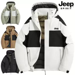 지프 JEEP SPIRIT 점퍼 그래핀 안감 후드 패딩 집업 캠핑점퍼 방수 자켓 아웃도어 배색 투톤 패딩 방한 등산 남성 여성 커플 JP018