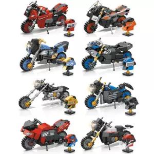오토바이 8종 1세트 합체 트럭 블럭 조립