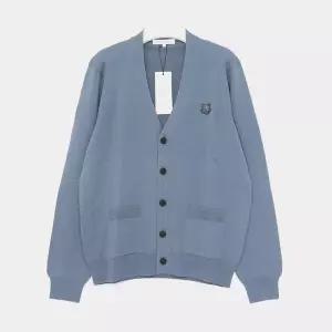 메종키츠네 볼드 헤드폭스 패치로고 울 남성 가디건 MM00509KT1036 075