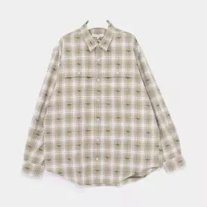 메종키츠네 올오버 폭스 체크 더블 포켓 스케이트 남성 셔츠 OM00425WW0118 0179