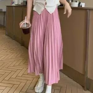 A라인 허리밴딩 플리츠 롱스커트 봄 여름 나들이룩