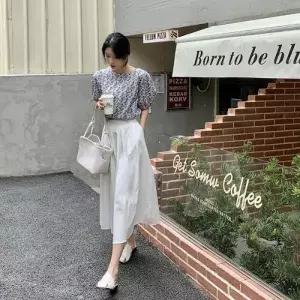 A라인 하이웨스트 플레어 롱스커트 피크닉 한강 출근 벚꽃 나들이 데일리