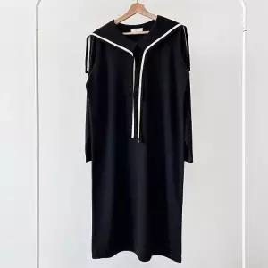 [다잇템] 여성 포인트 리본 보온 피터팬 드레스 칼라 롱 빅사이즈_23943312_588872