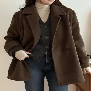 헤린드 베이직 하프 코트 85580 빅사이즈 여성의류