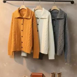 [신세계라이브쇼핑][옷자락] 여자 투웨이 골지폴라 꽈배기 버튼 겨울니트 가디건