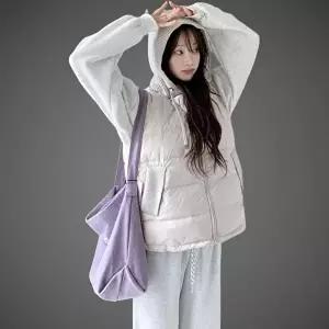 [신상오픈런]|CHJ6AC4|여성 후드 니트 패딩 조끼 포켓 베스트