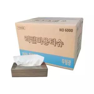 (주) 땡큐 천연펄프 리필티슈 6000매 숙박업소용 대용량 100매 60팩