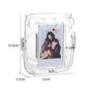 Instax Mini11 크리스탈 투명 보호 케이스 사진 보관 가방 쉘 크리스탈 쉘 스트랩 로프 스티커