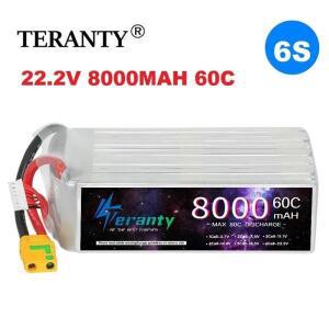 6S 배터리 22.2V 8000mAh 리포 60C 드론 RC FPV 헬리콥터 쿼드콥터 레이싱 부품 충전식 XT90S EC8 포함