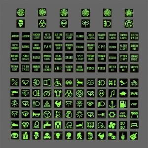 빛나는 자동차 스티커 계기판 버튼 PVC 트럭 장식 로커 스위치 라벨 회로 데칼