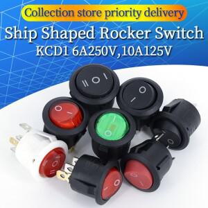 LED 조명 자동차 대시 보드 보트 밴 라운드 로커 스위치 ON/OFF 12V 6A 250V 10A 2 핀 3 4 핀 20mm 1개