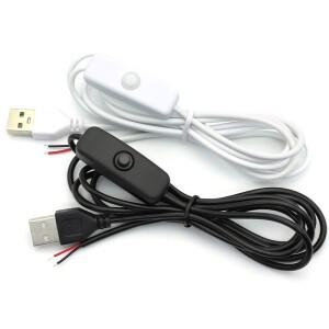1.5M USB 커넥터 케이블 연장 2 핀 전원 공급 장치 와이어 켜기/끄기 스위치 전기 5V 검정/흰색 LED 조명 D
