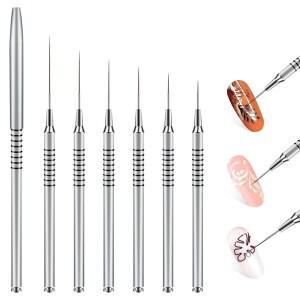 5/7/9/11/20/25mm 네일 아트 라이너 브러쉬 6 사이즈 페인팅 도트 드로잉 도구 긴 라인 얇은 세부 사항 매