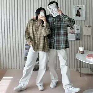 남자 6컬러 봄 가을 캐주얼 오버핏 체크남방 체크셔츠 (WFG04WM)