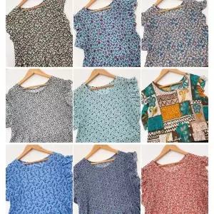 색상랜덤 셔링 디자인 데일리 꽃무늬 원피스 (WFG05ZW)