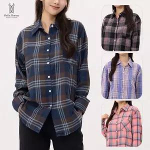 [하프클럽/이삐다]벨라도나 간절기 여성 클래식 데일리룩 루즈핏 빅체크 남방티셔츠 이너티 Bon-2598