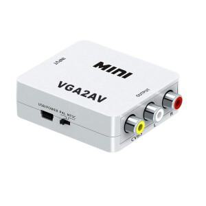 VGA to RCA 변환기 어댑터 AV 1080P HD 비디오 VGA2AV PC 노트북 TV