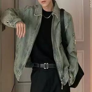 고품질 남자 빈티지 워싱 데님 집업 자켓 청자켓 아우터 (WFFZJTE)