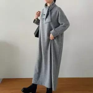 [나야홍]빅사이즈 512 기모롱머플러세트원피스 DRAQ353_P413462624