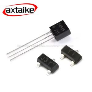 NPN PNP 8050 SMD DIP 트랜지스터 J3Y 2TY Y1 Y2 SOT23 TO-92 500mA 0.5A 25V 100 개