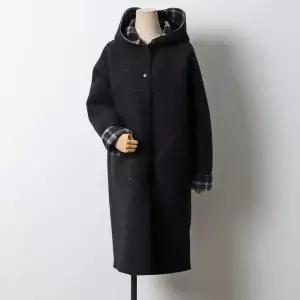 [하프클럽/]빅사이즈 512 체크배색후드울코트 DBGJ547