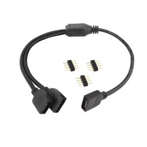 DC 12V RGB 스플리터 전원 와이어 1-2 3 4 웨이 Y 모양 LED 연결 케이블 핀 5 화이트 블랙 구리 코드