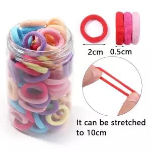 100개 탄력있는 머리끈 포니테일 홀더 헤어 타이 고무줄 스크런치 액세서리 DIY 소녀용