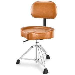 [미국배송] 등받이가 있는 UPELA 프로 드럼 의자 튼튼한 유압 왕좌 인체공학적 메모리 폼 시트 조절식 의자 미끄럼 방지 베이스 연주자를 위한 안장 벤치(브라운)