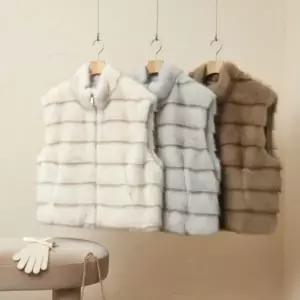 [신세계라이브쇼핑][옷자락] 여자 연말룩 하이넥 소프트 퍼베스트 집업 겨울 조끼