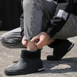 [하프클럽/]남자 심플 겨울 기모 첼시 에어 방한 레인부츠