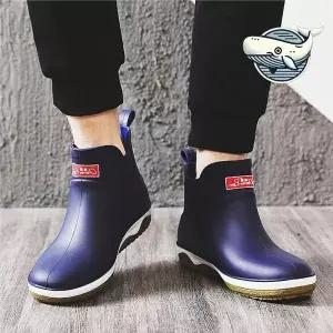 [하프클럽/]편안한 남성 미들 앵클 레인부츠 캐주얼 방수