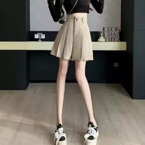 투버튼 하이웨스트 A라인 치마바지