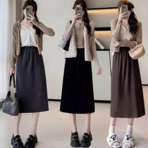 치마 트임 쫀쫀 밴딩 하이웨스트 스커트