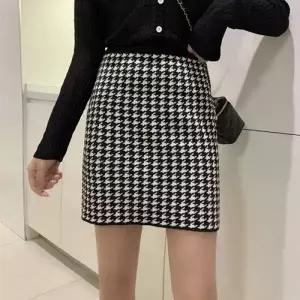 체크 니트스커트 하운드 패턴 가을 겨울 스커트