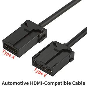 차량용 HDTV HDMI 호환 E 수 to A 타입 암 익스텐션 비디오 오디오 케이블 잠금 장치 포함 자동차 AV 연결