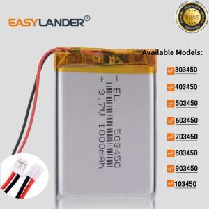 JST PH2.0 2핀 3.7V 1000mAh 503450 리튬 폴리머 LiPo 배터리