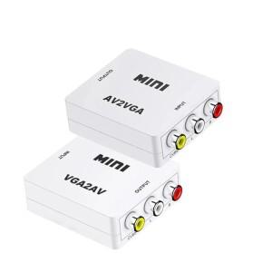 3.5mm 오디오가 포함된 1080P 미니 소형 AV RCA CVBS-VGA 비디오 컨버터는 TV 셋톱박스 모니터 PC용 PAL NT