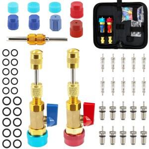 URMECCH R134A 냉매 에어컨 시스템용 밸브 코어 도구 키트 고저압 퀵 리무버 설치 프로