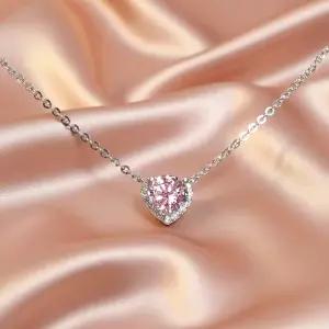 [샤밍주얼리]5부 핑크 다이아 18K 목걸이 랩 큐트 헤일로 프러포즈 결혼 기념일 여자 선물