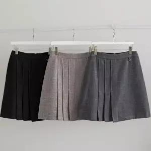 [신상오픈런]|KSK1820|여성 겨울 플리츠 A라인 미니스커트 데이트룩 러블리