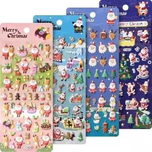 ( )소프트 크리스마스 볼록 스티커 8개 꾸미기 데코 단체 선물