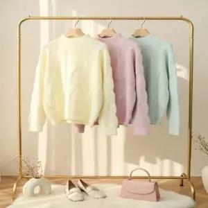 [다잇템] 여자 롱슬리브 하이넥 FW 골지 트위스트 엷은 모크넥 니트_23961682_588870