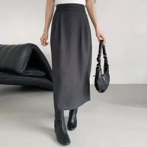 [다잇템] 여자 롱 세무 가을겨울 스커트 고무줄 핀턱 스커트_23961739_588872