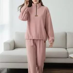 [다잇템] 여자 드로우코드 맨투맨 하프집업 골덴팬츠 조각 폴라넥 세트_23961645_588872