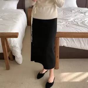 KSK181F여성용 겨울 슬림핏 롱 골지 니트 스커트