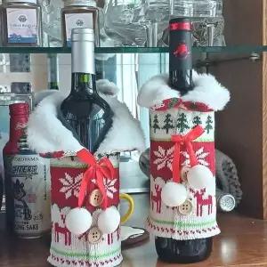 크리스마스 리본트리 와인병커버 (WFFZPW8)
